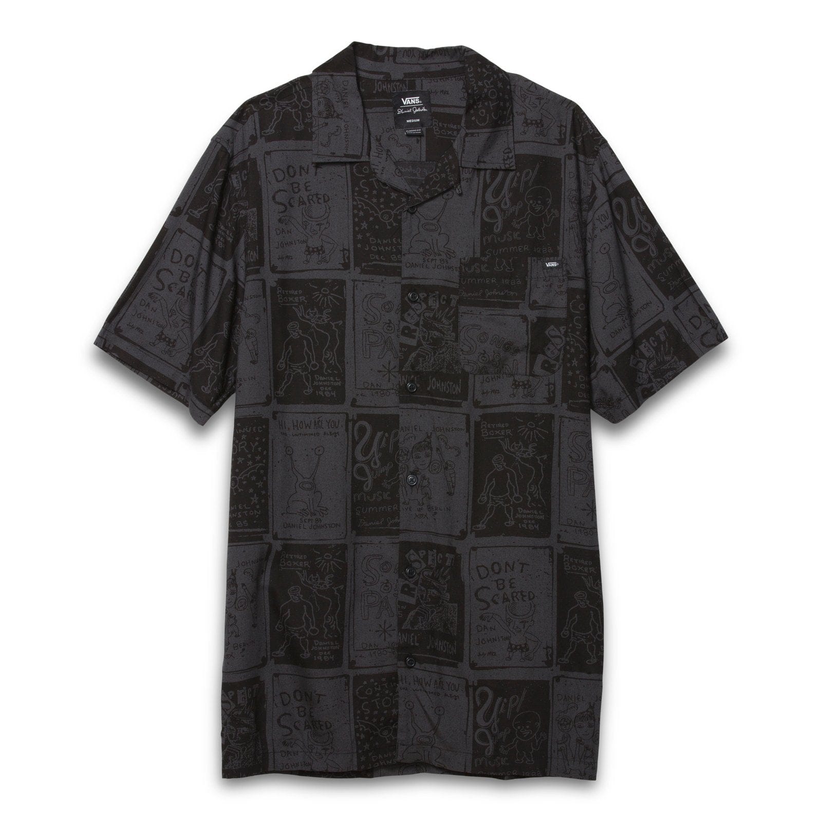 VANS SHORT SLEEVE SHIRT S VANS X DANIEL JOHNSTON S/S SHIRT - BLACK