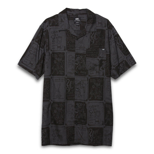 VANS SHORT SLEEVE SHIRT S VANS X DANIEL JOHNSTON S/S SHIRT - BLACK