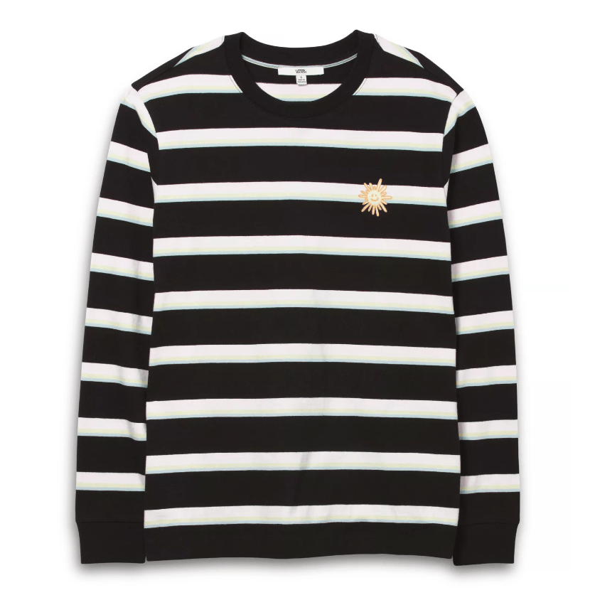 VANS WOMENS LONGSLEEVE TEE VANS x SKATEISTAN WOMENS L/S TEE - BLACK