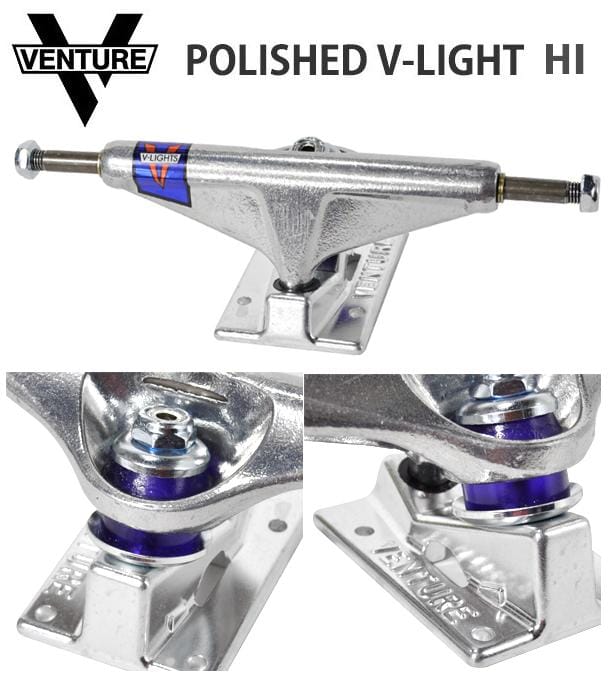 Venture All Polished V-Light Trucks - Silver – Holistic Skateshop