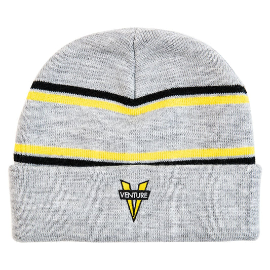 VENTURE BEANIE VENTURE HERITAGE CUFF BEANIE - HEATHER GREY YELLOW